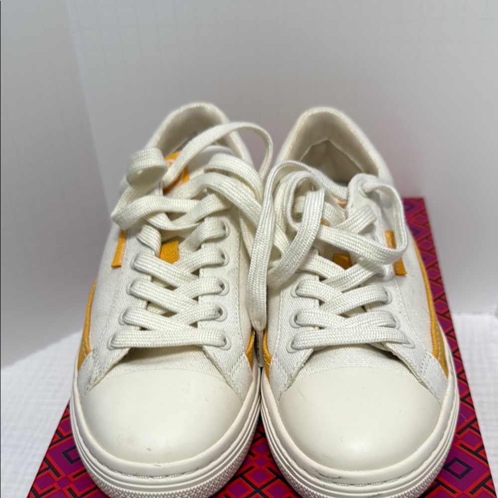 Tory Burch Cream and Gold Sneakers